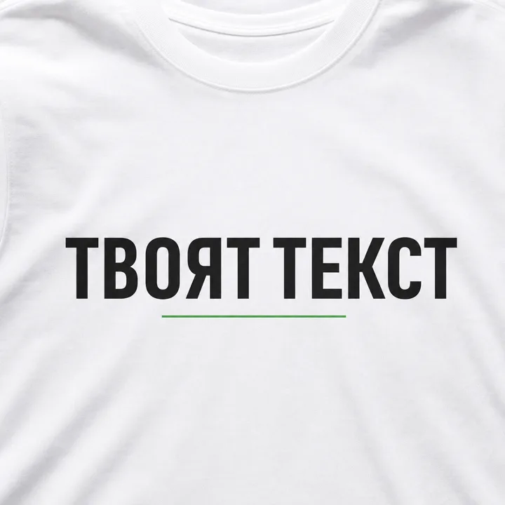 Минималистичен текстов дизайн върху тениска